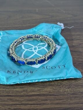 Kendra Scott Gold Bangle with Cobalt Blue Stones